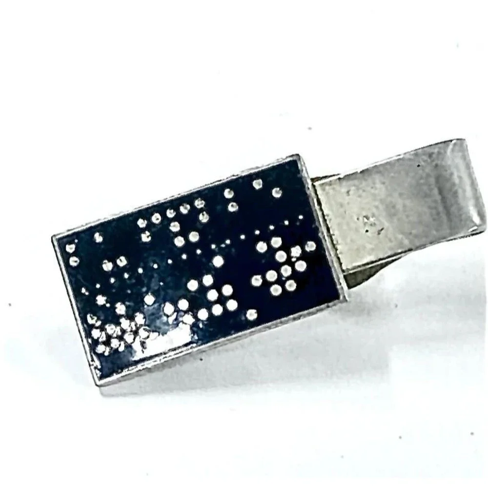 Vintage Robbins Co Attleboro Computer Punch Card IBM Tie Clip Mid Century